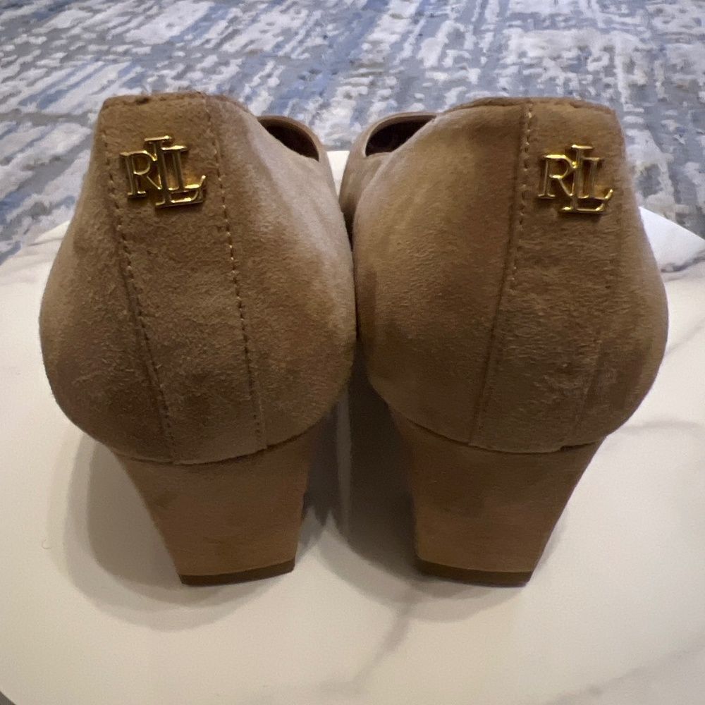 Lauren Ralph Lauren Whitney Brown Suede Leather Pump SZ US 11B NWOT Comfort Glam - Picture 7 of 12